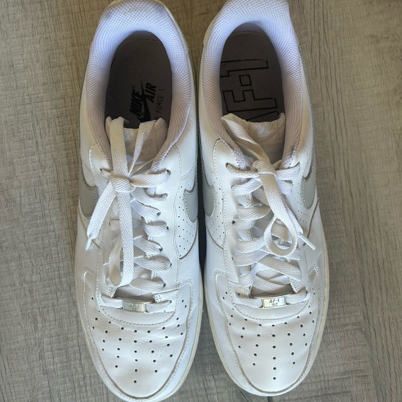 Nike Air Force 1 Size 11.5 Men’s White and Gray Sneakers GUC